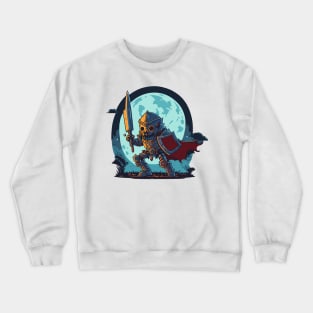 Skeleton Knight under Moon Light Crewneck Sweatshirt